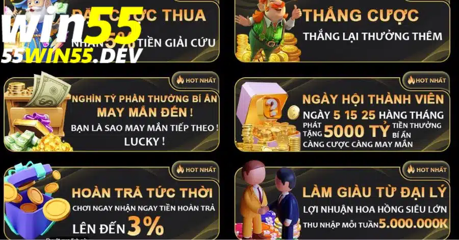 Điều kiện nhận khuyến mãi Win55 đơn giản, công khai rõ ràng